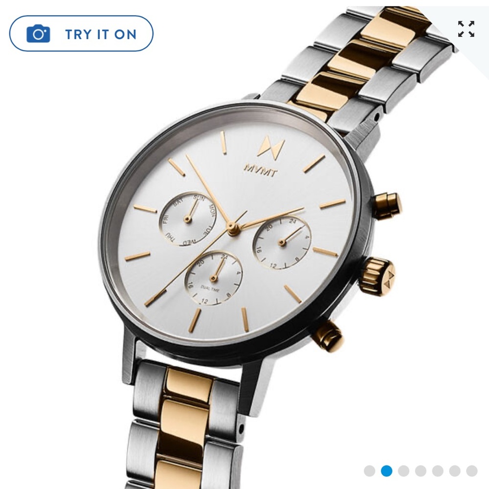 MVMT Two-Tone Silver and Copper Watch